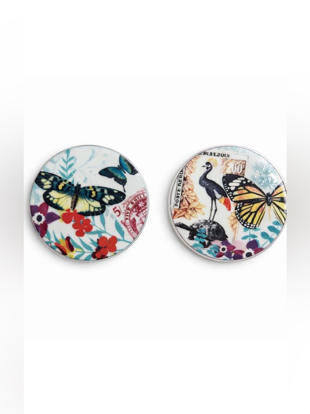 Anthropologie Butterfly and Bird Coasters Trinket Dishes